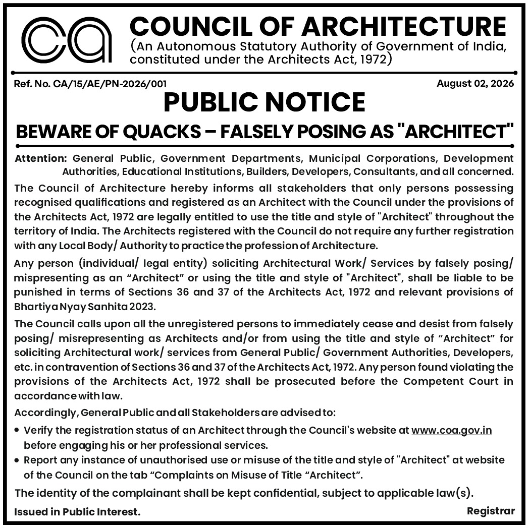 Beware of Quacks- Falsely Posing as Architects